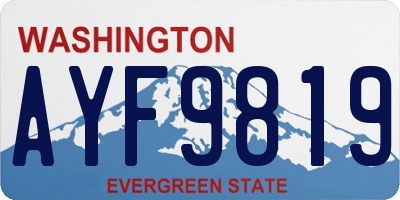 WA license plate AYF9819