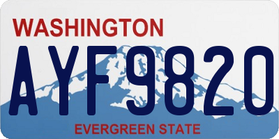 WA license plate AYF9820