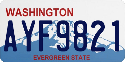 WA license plate AYF9821
