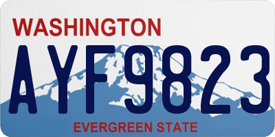 WA license plate AYF9823