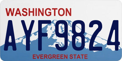 WA license plate AYF9824