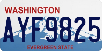 WA license plate AYF9825