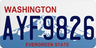 WA license plate AYF9826