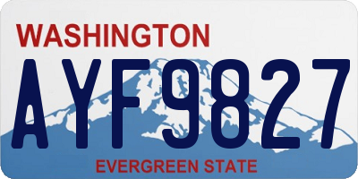 WA license plate AYF9827