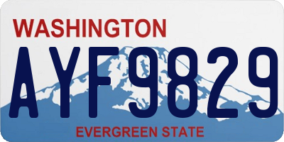 WA license plate AYF9829