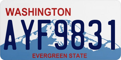 WA license plate AYF9831