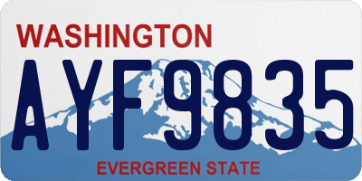 WA license plate AYF9835