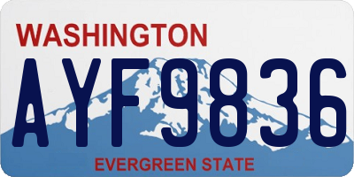 WA license plate AYF9836