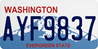 WA license plate AYF9837