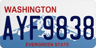 WA license plate AYF9838