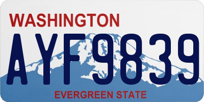 WA license plate AYF9839