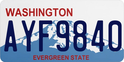 WA license plate AYF9840