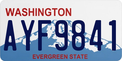 WA license plate AYF9841