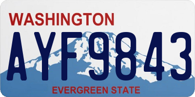 WA license plate AYF9843