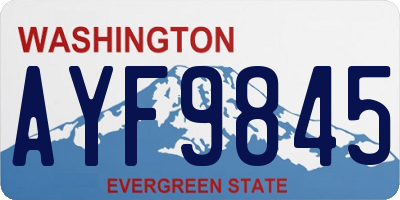 WA license plate AYF9845
