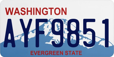 WA license plate AYF9851