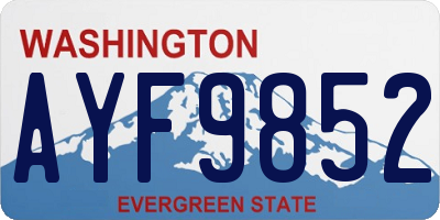 WA license plate AYF9852