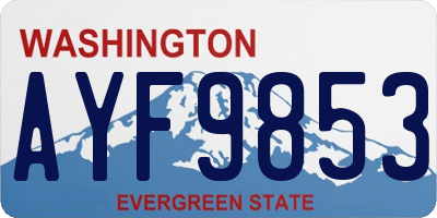 WA license plate AYF9853