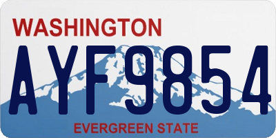 WA license plate AYF9854