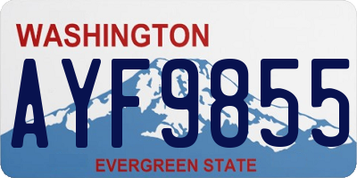 WA license plate AYF9855