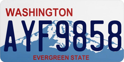 WA license plate AYF9858