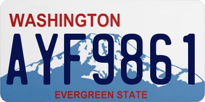 WA license plate AYF9861
