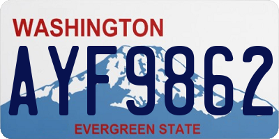 WA license plate AYF9862