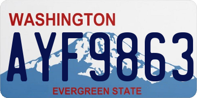 WA license plate AYF9863