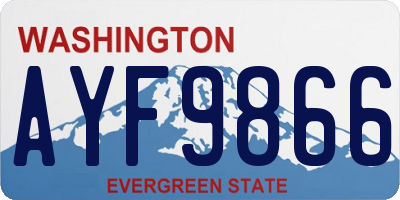 WA license plate AYF9866