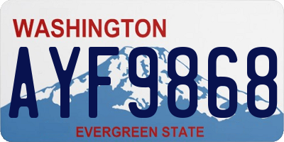 WA license plate AYF9868
