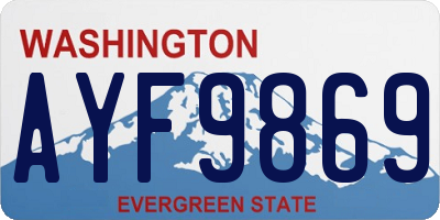 WA license plate AYF9869