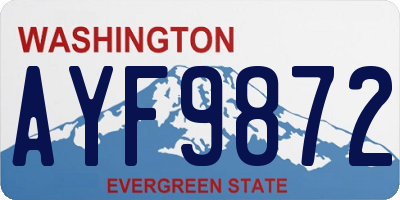 WA license plate AYF9872