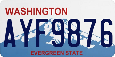 WA license plate AYF9876