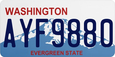 WA license plate AYF9880