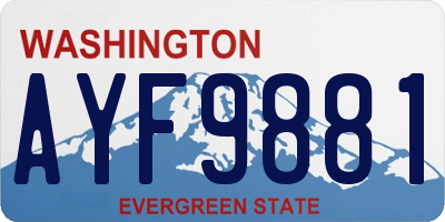 WA license plate AYF9881