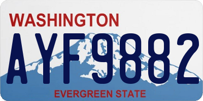 WA license plate AYF9882