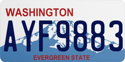 WA license plate AYF9883