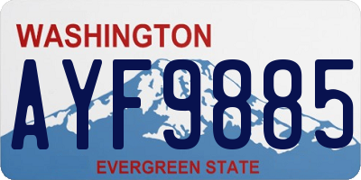 WA license plate AYF9885