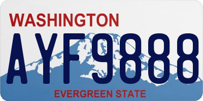 WA license plate AYF9888