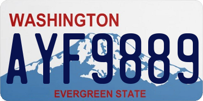 WA license plate AYF9889