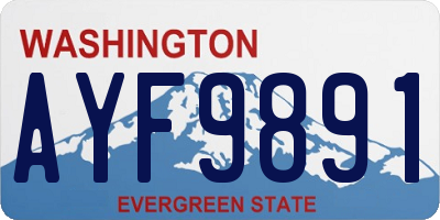 WA license plate AYF9891