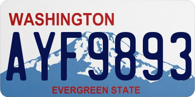WA license plate AYF9893