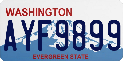 WA license plate AYF9899