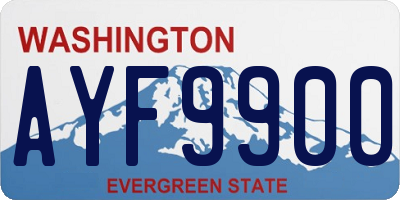 WA license plate AYF9900