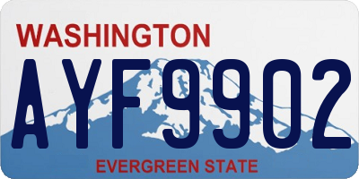 WA license plate AYF9902