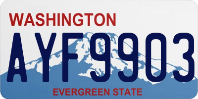 WA license plate AYF9903