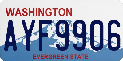 WA license plate AYF9906