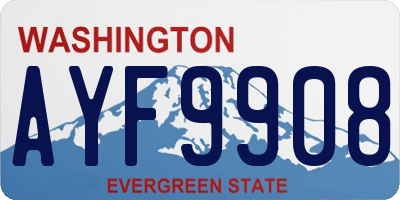 WA license plate AYF9908