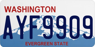 WA license plate AYF9909
