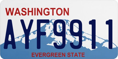 WA license plate AYF9911